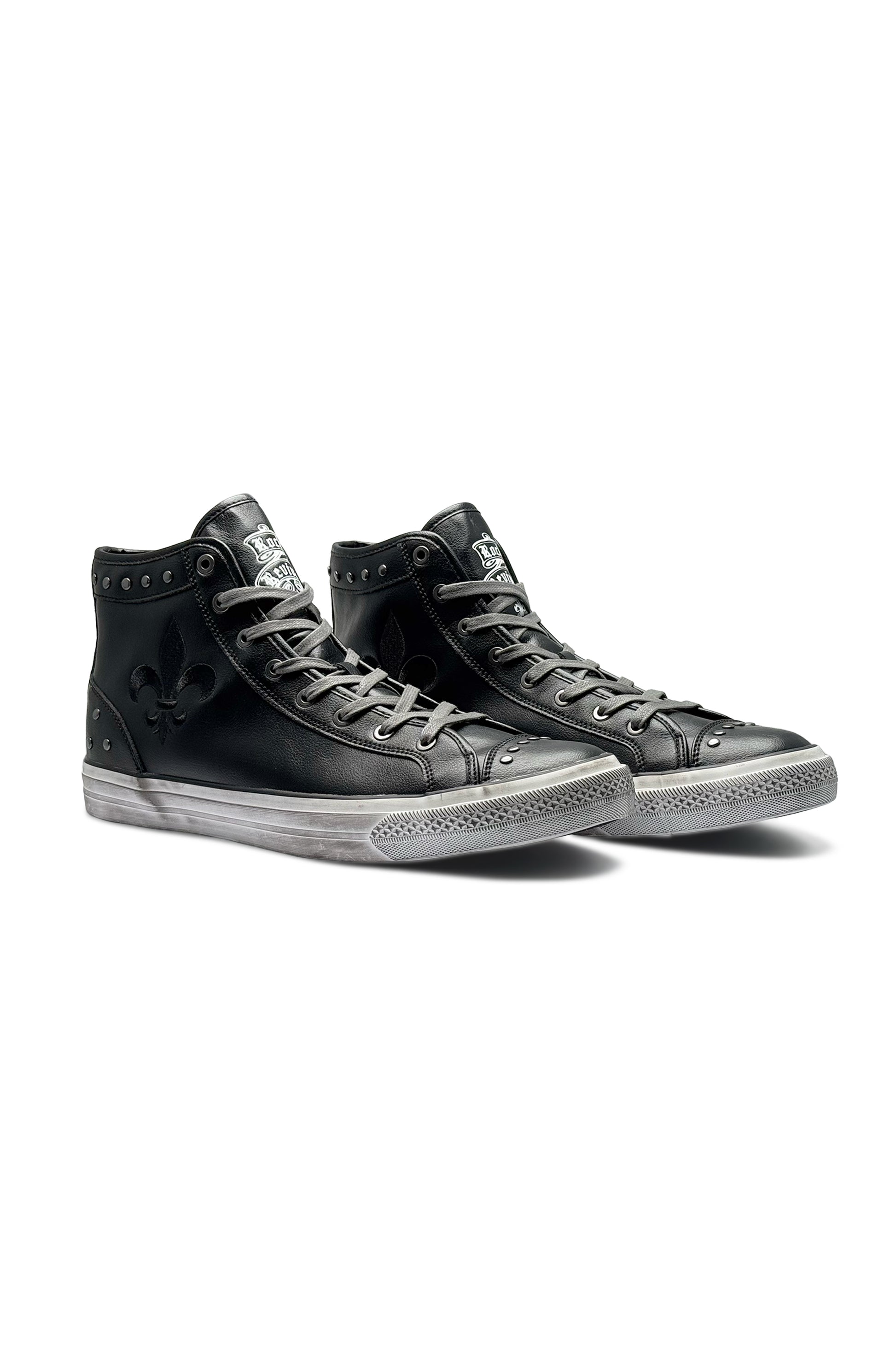 Roadie Hi-Top Sneakers in Black - Rock Revival®
