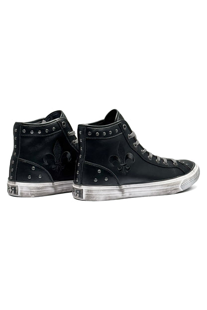 Roadie Hi-Top Sneakers in Black - Rock Revival®
