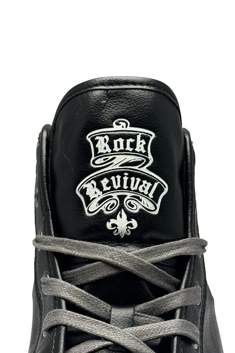 Roadie Hi-Top Sneakers in Black - Rock Revival®