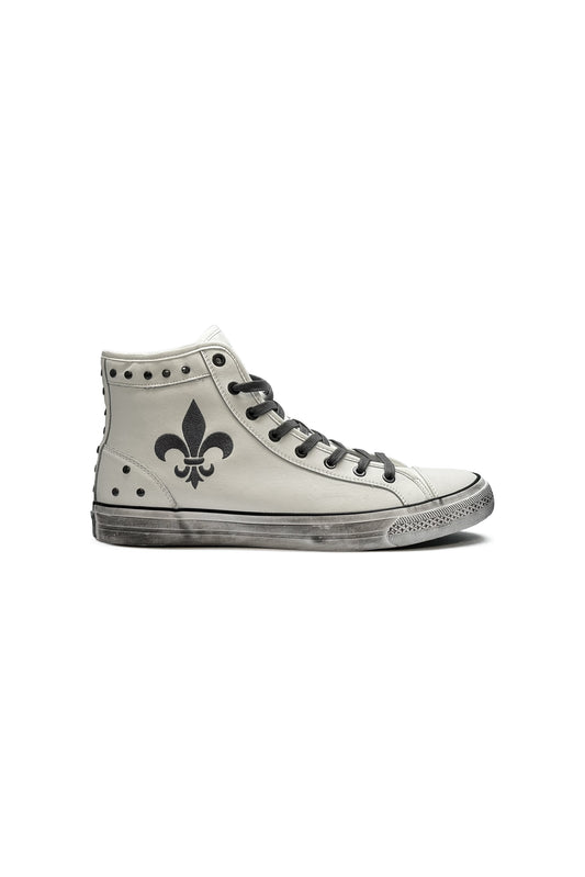 Roadie Hi-Top Sneakers in White - Rock Revival®