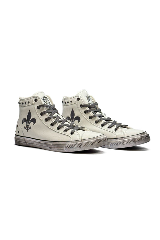 Roadie Hi-Top Sneakers in White - Rock Revival®