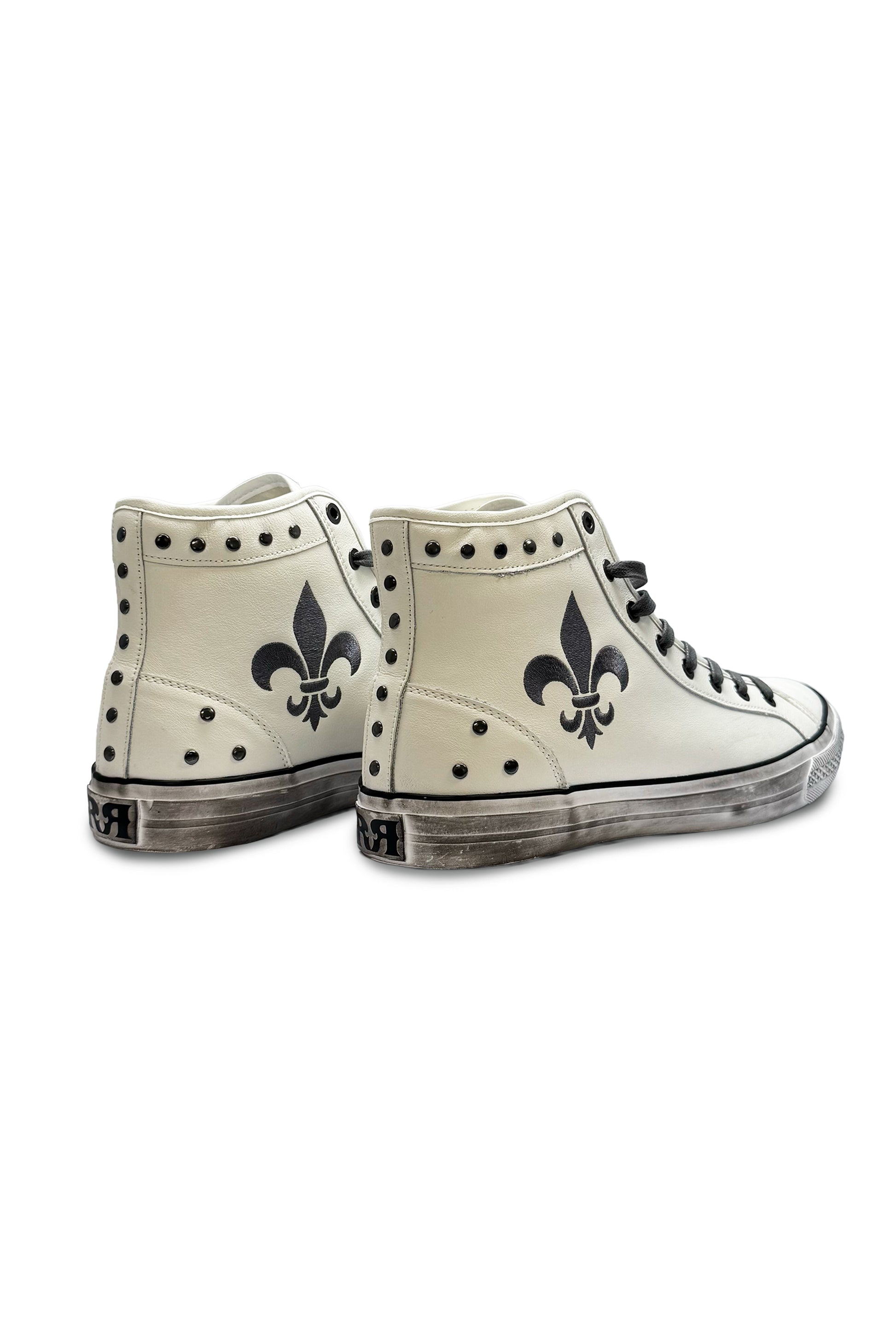 Roadie Hi-Top Sneakers in White - Rock Revival®