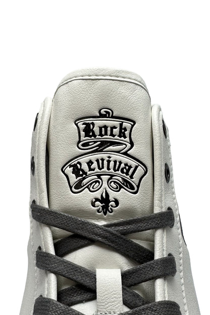 Roadie Hi-Top Sneakers in White - Rock Revival®