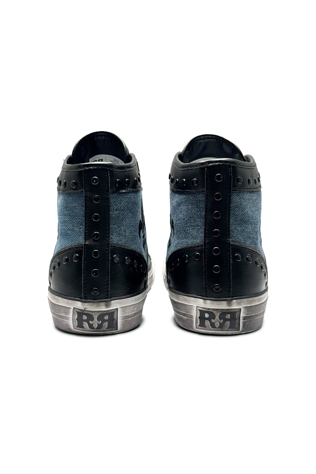 Riff Hi-Top Sneakers in Blue Denim - Rock Revival®