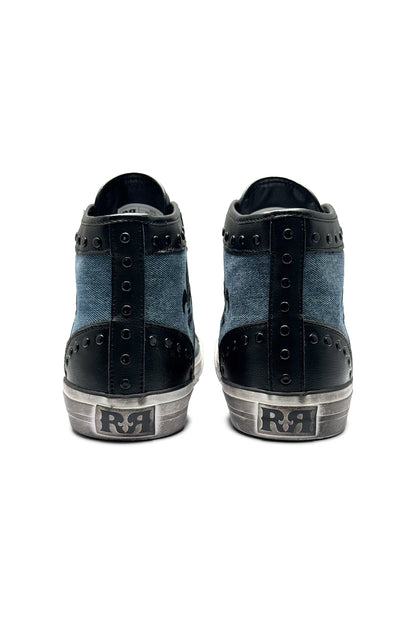 Riff Hi-Top Sneakers in Blue Denim - Rock Revival®