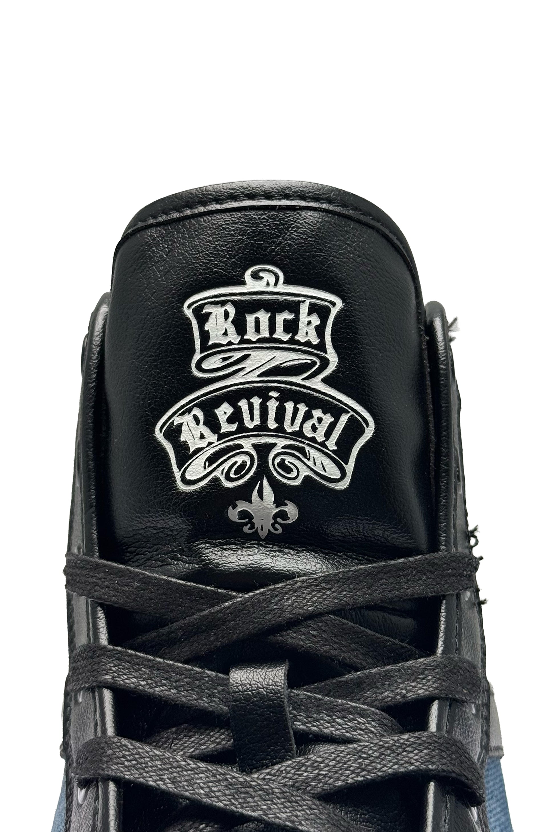 Riff Hi-Top Sneakers in Blue Denim - Rock Revival®