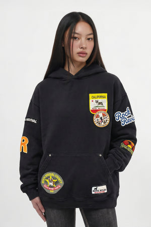 ミィ◆◆Remake Patchwork Hoodie◆◆free Patchwork Hoodie | Black | Rock Revival