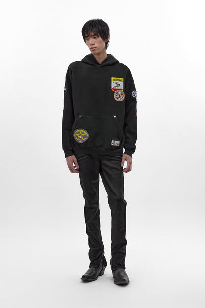 RRH00000-P BLACK - Patchwork Hoodie in Black (4/30/26-DESC+IMG+MSRP) - Rock Revival®