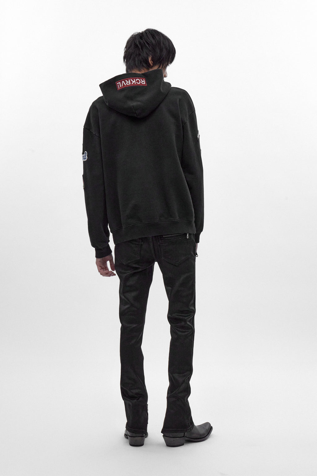 RRH00000-P BLACK - Patchwork Hoodie in Black (4/30/26-DESC+IMG+MSRP) - Rock Revival®