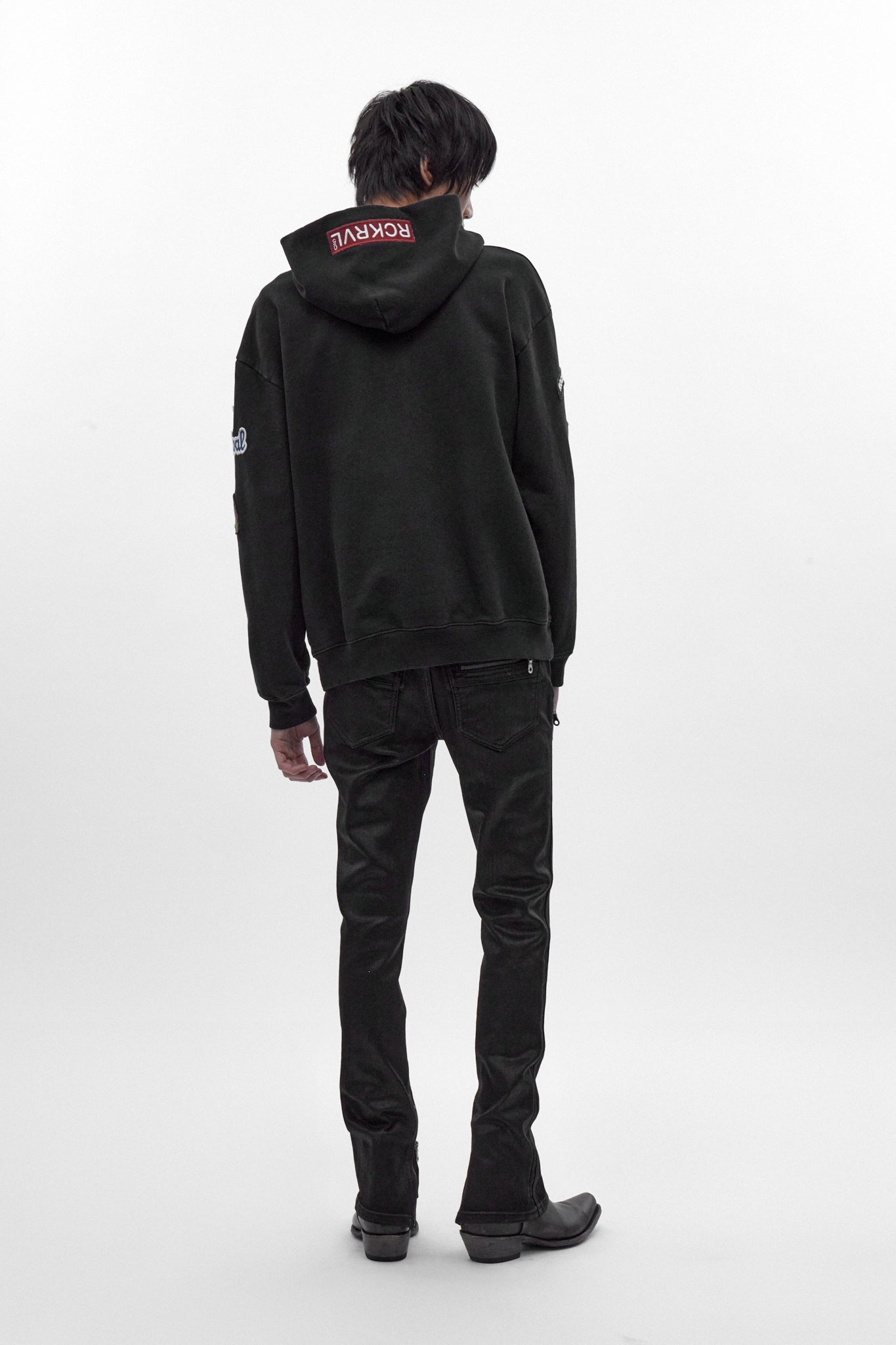 RRH00000-P BLACK - Patchwork Hoodie in Black (4/30/26-DESC+IMG+MSRP) - Rock Revival®
