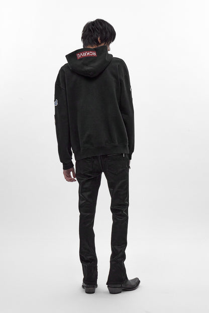 RRH00000-P BLACK - Patchwork Hoodie in Black (4/30/26-DESC+IMG+MSRP) - Rock Revival®