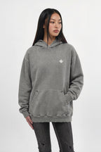(RRH10215W)Statement FDL Emblem Hoodie in LA Gray (Women's Version) - Rock Revival®