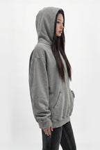 (RRH10215W)Statement FDL Emblem Hoodie in LA Gray (Women's Version) - Rock Revival®