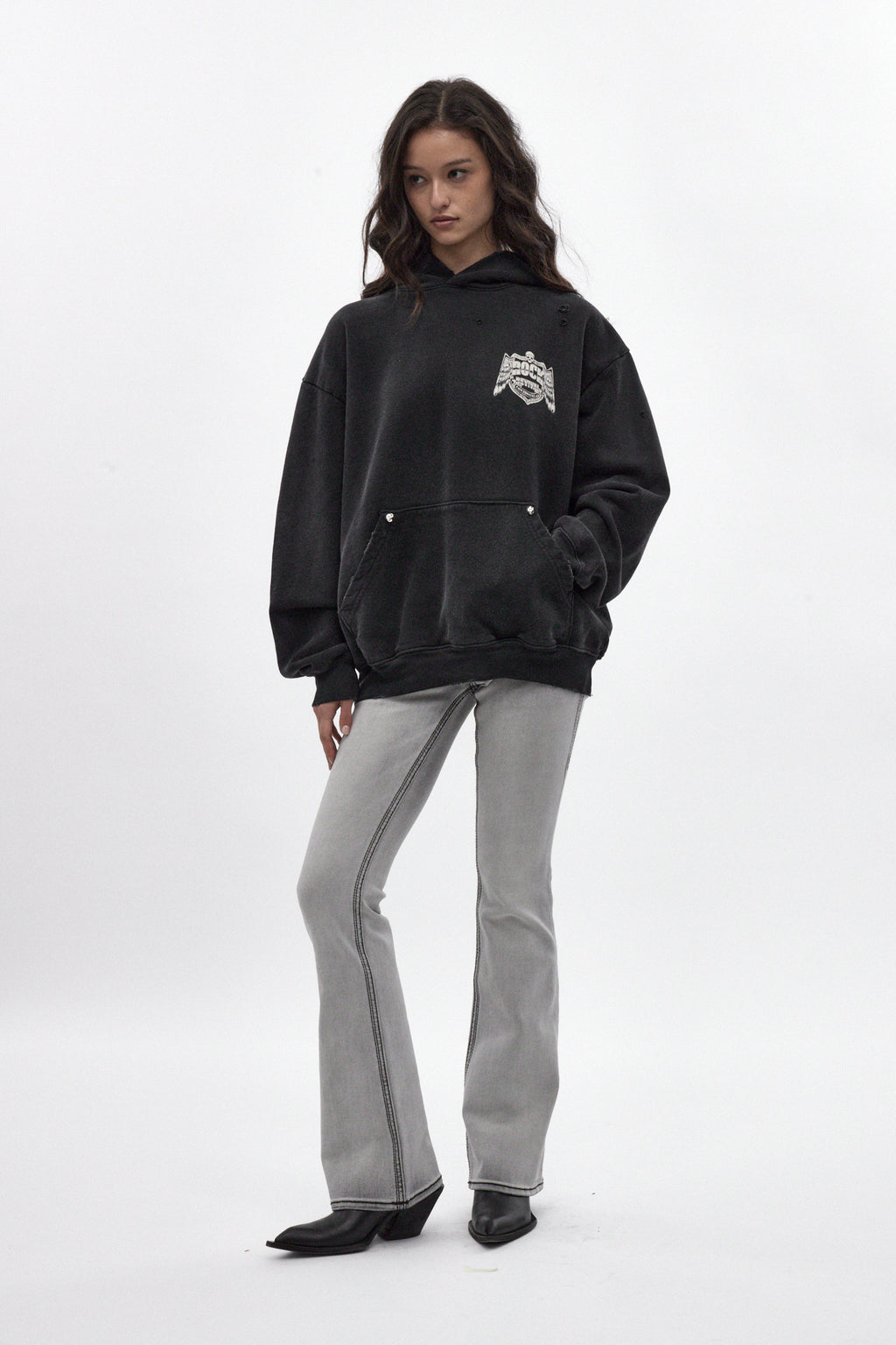 (RRH10217W) Mayhem Hoodie in Black (Women's Version) - Rock Revival®