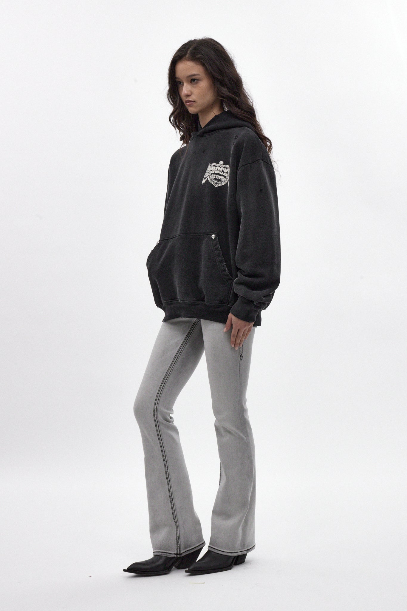 (RRH10217W) Mayhem Hoodie in Black (Women's Version) - Rock Revival®