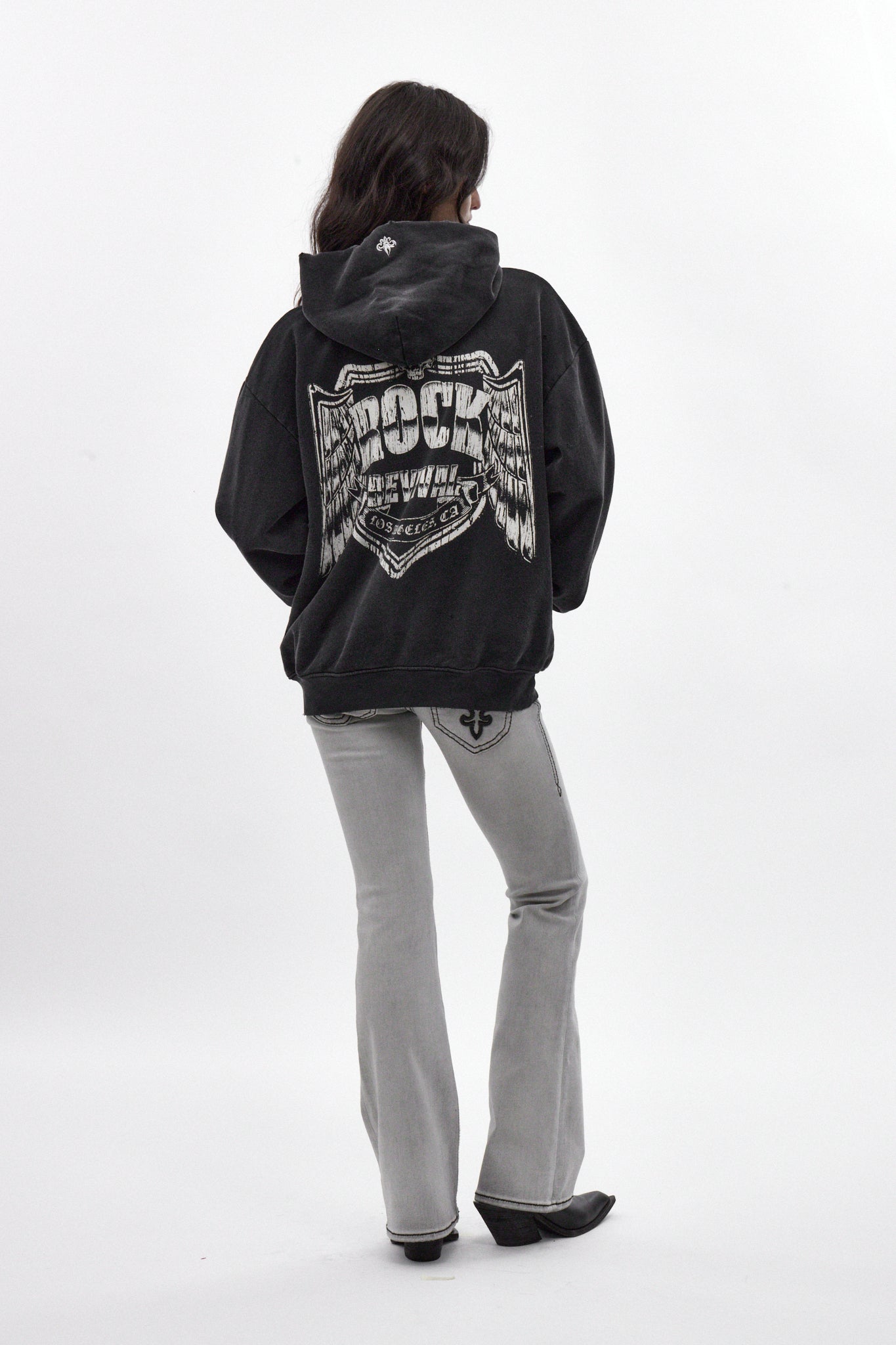 (RRH10217W) Mayhem Hoodie in Black (Women's Version) - Rock Revival®