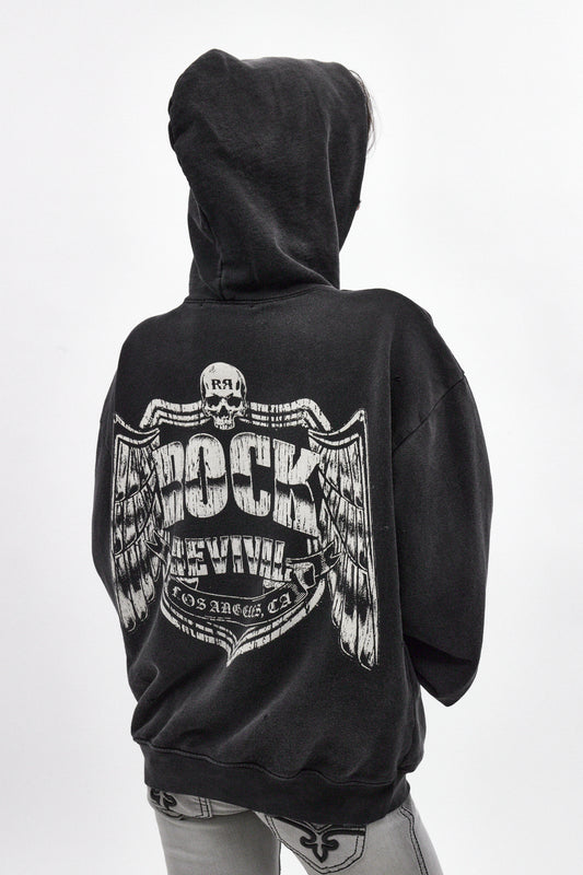 (RRH10217W) Mayhem Hoodie in Black (Women's Version) - Rock Revival®