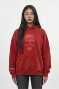 (RRH10218W) Graveyard Hoodie in Red (Women's Version) - Rock Revival®