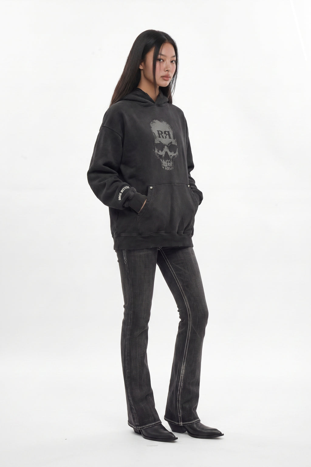 Graveyard Hoodie in Black (W) - Rock Revival®