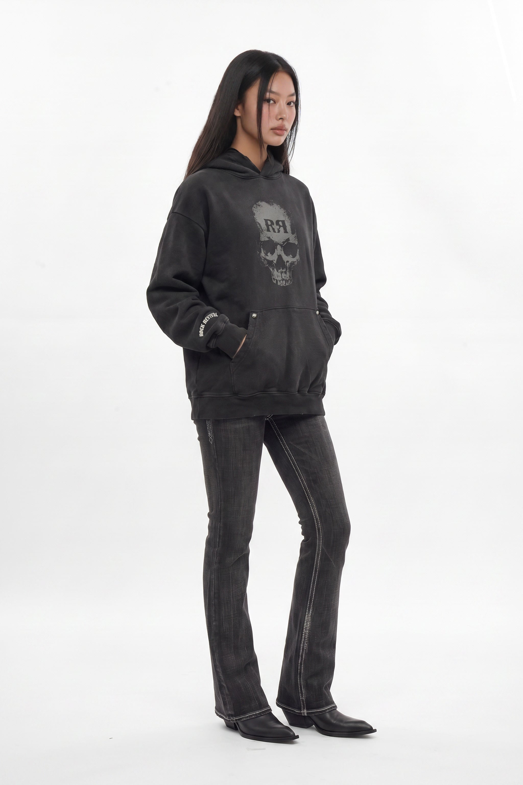 Graveyard Hoodie in Black (W) - Rock Revival®