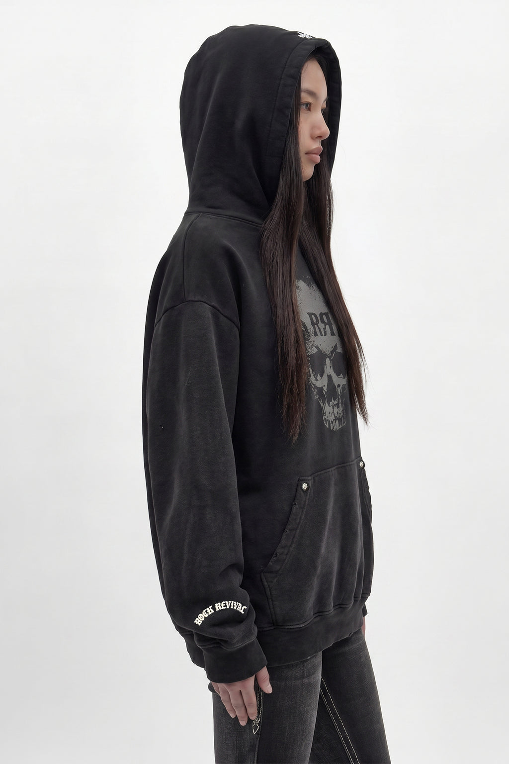 Graveyard Hoodie in Black (W) - Rock Revival®