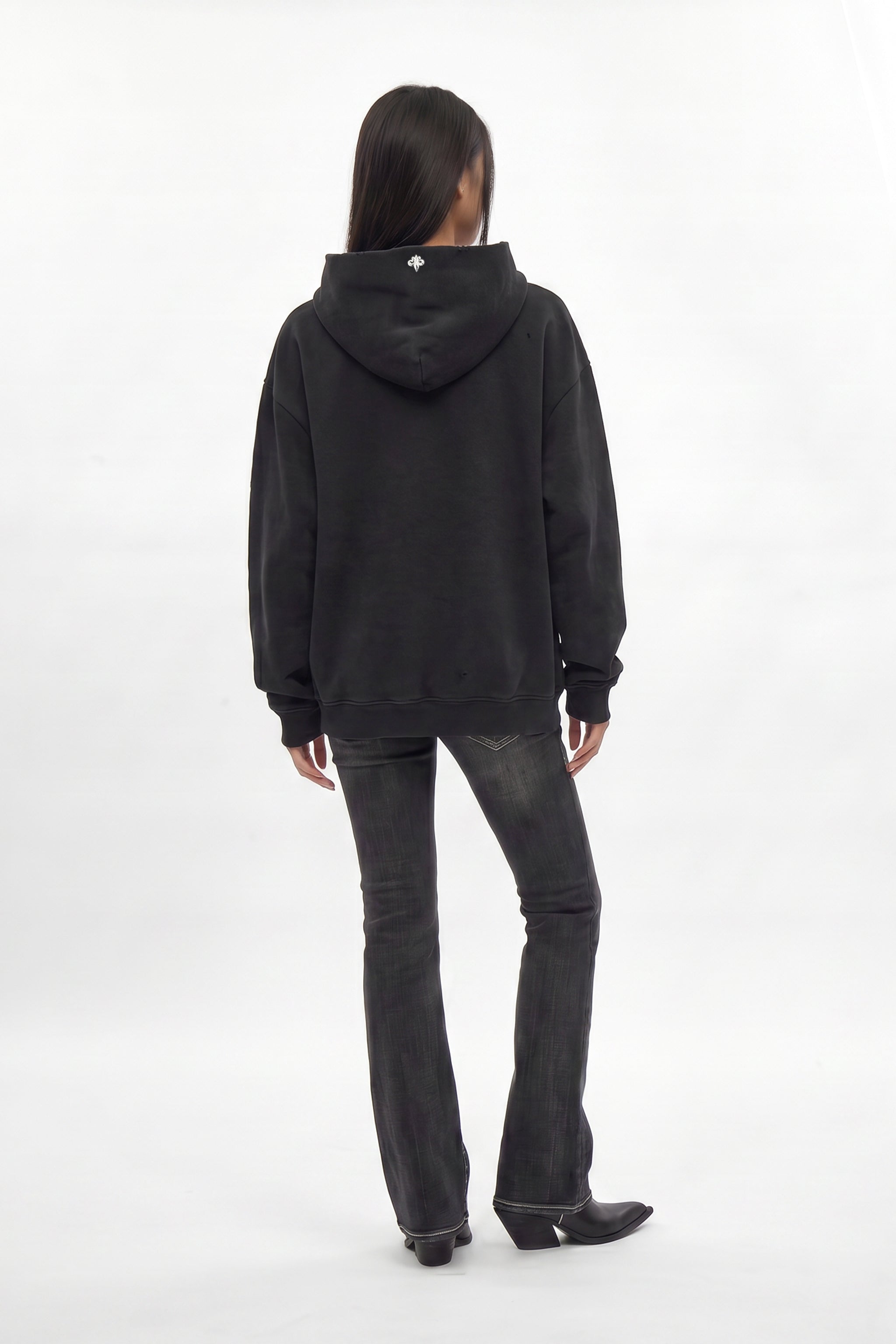 Grim Hoodie in Black (W) - Rock Revival®