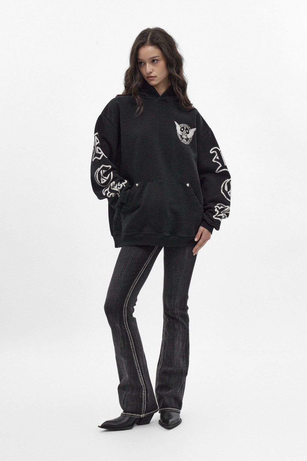 RRH10220W BLACK - Fin Hoodie in Black (Women's Version) - Rock Revival®