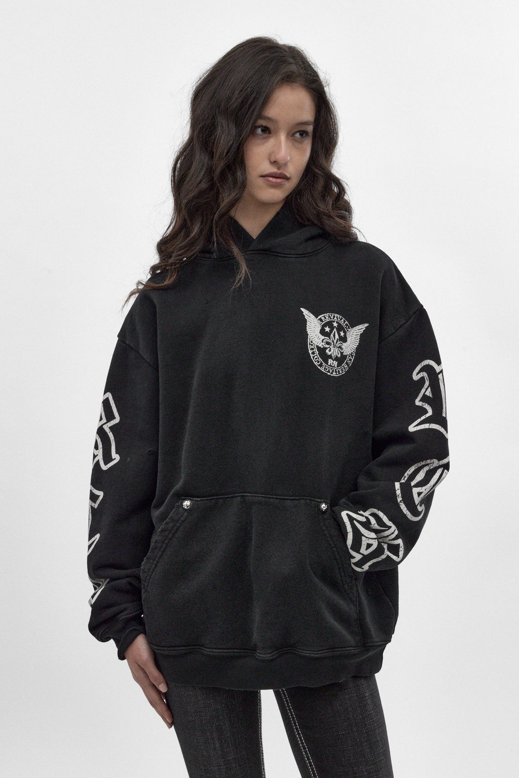 RRH10220W BLACK - Fin Hoodie in Black (Women's Version) - Rock Revival®