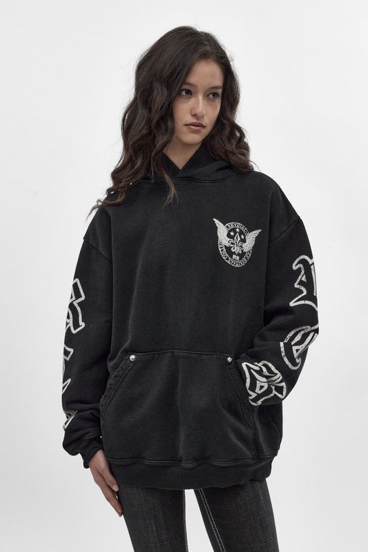 RRH10220W BLACK - Fin Hoodie in Black (Women's Version) - Rock Revival®