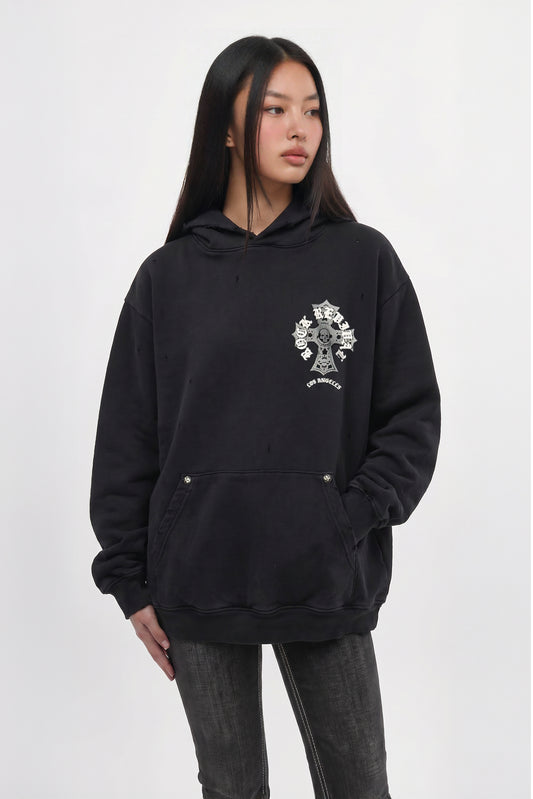 RRH10221W BLACK - Hoodie in Black (Women's Version) - Rock Revival®