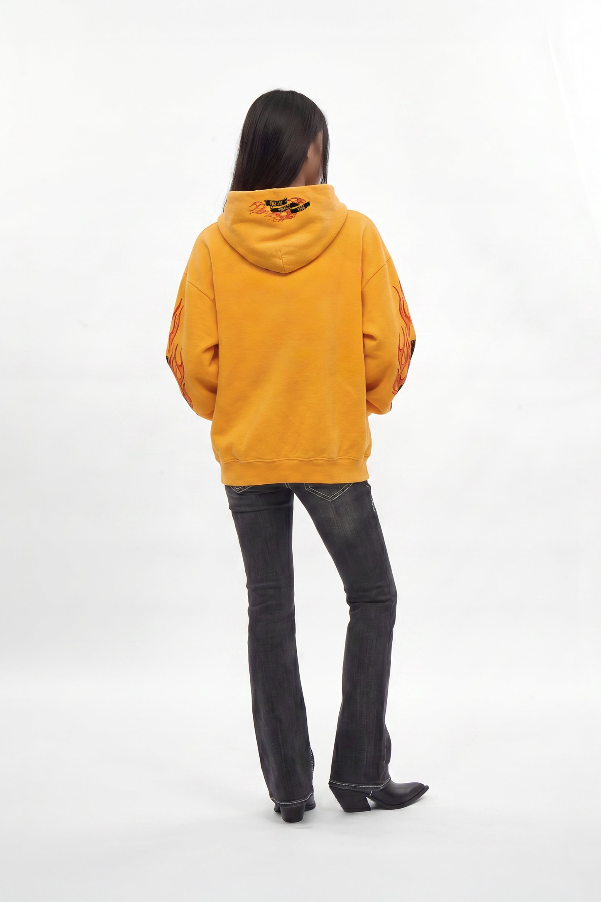 (RRH10222W) Pyro Hoodie in Yellow (Women's Version) - Rock Revival®