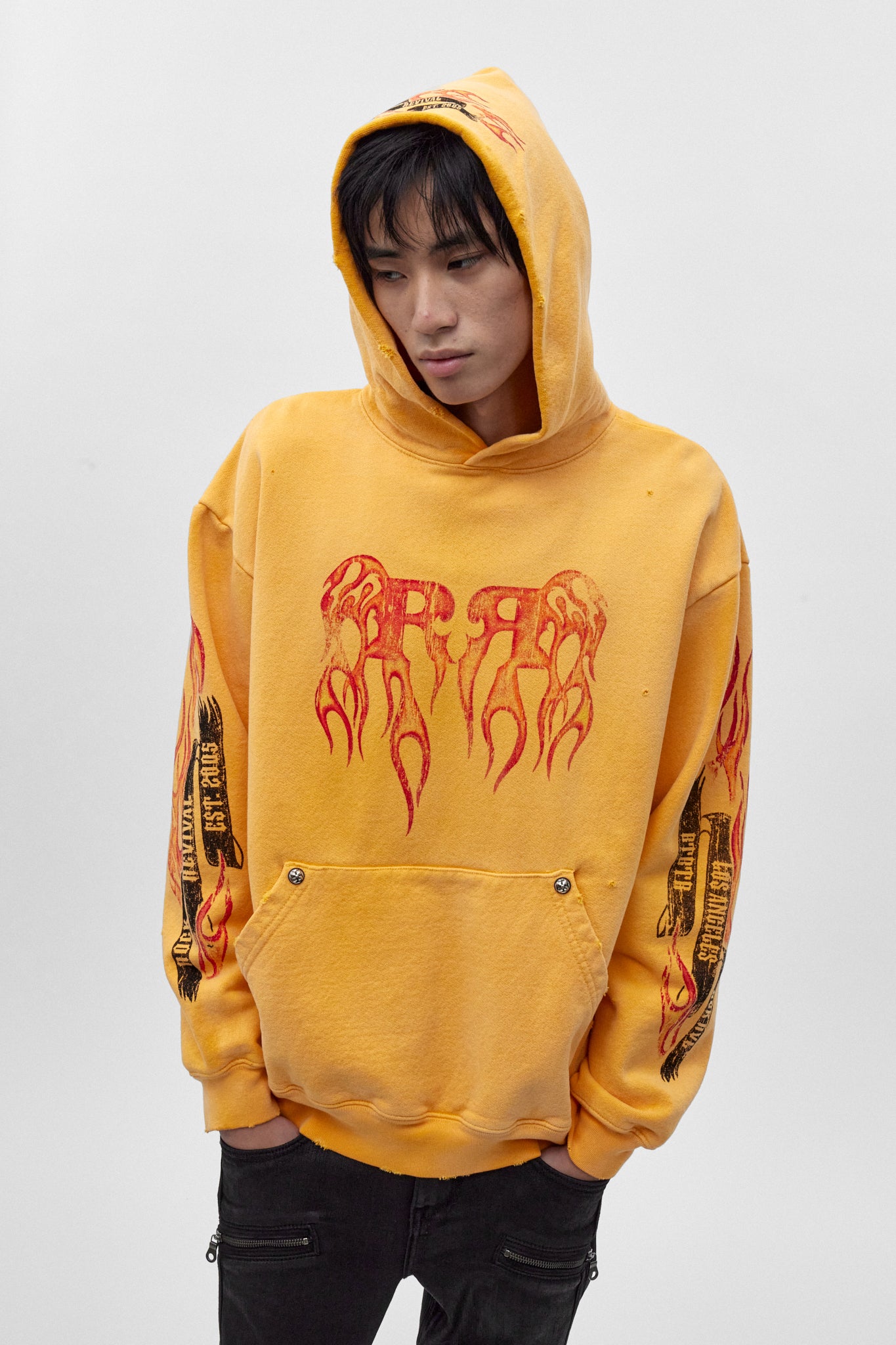 (RRH10222) Pyro Hoodie in Yellow  (5/30/26-DESC+IMG+MSRP) - Rock Revival®