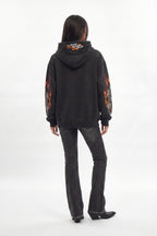 (RRH10222W) Molten Script Hoodie in Black (Women's Version) - Rock Revival®