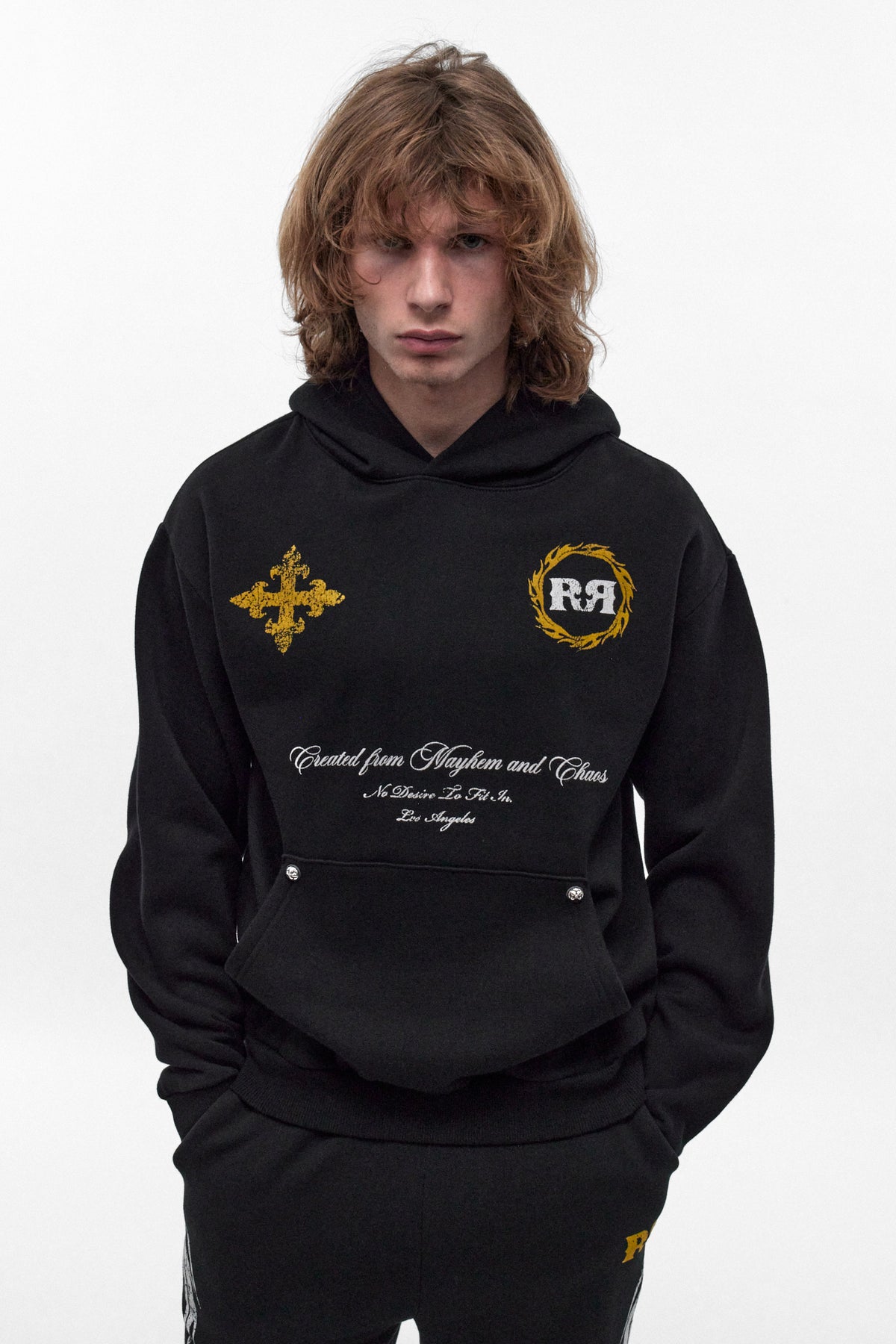 RR Crest Fleece Hoodie in Black