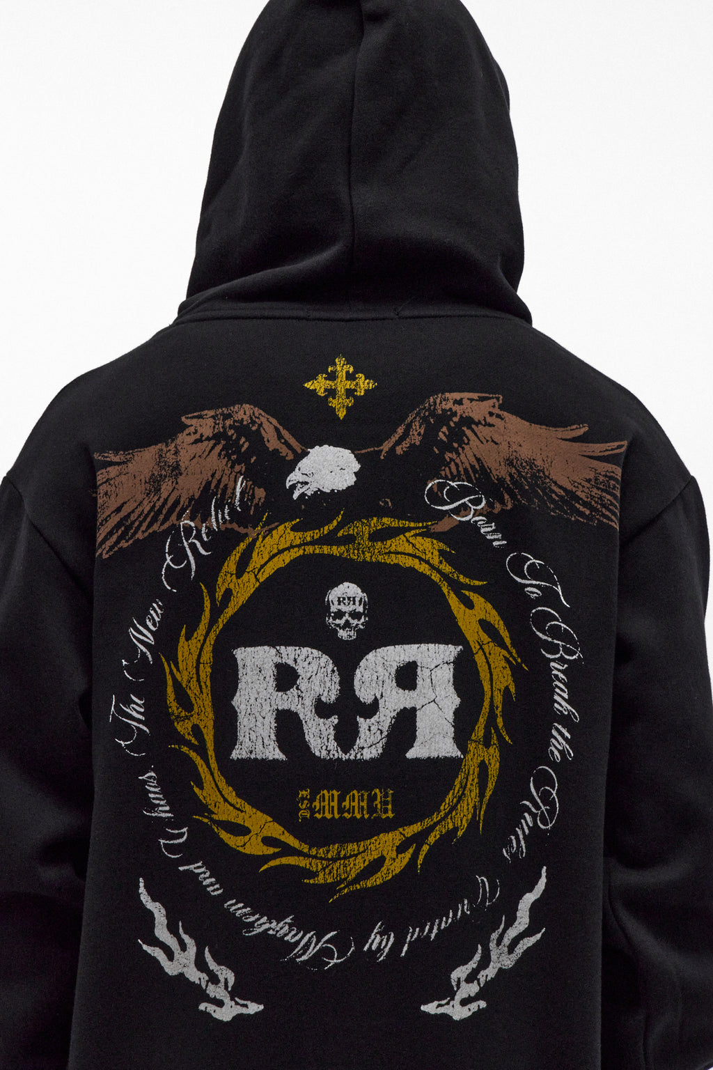RR Crest Fleece Hoodie in Black