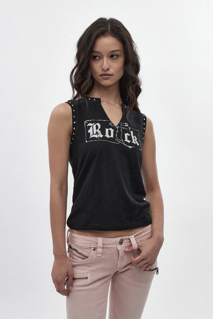 RRW033-MT24 BLACK Muscle Tank Top (5/08/26-DESC+INV) - Rock Revival®