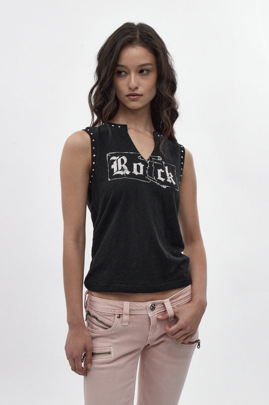 RRW033-MT24 BLACK Muscle Tank Top (5/08/26-DESC+INV) - Rock Revival®