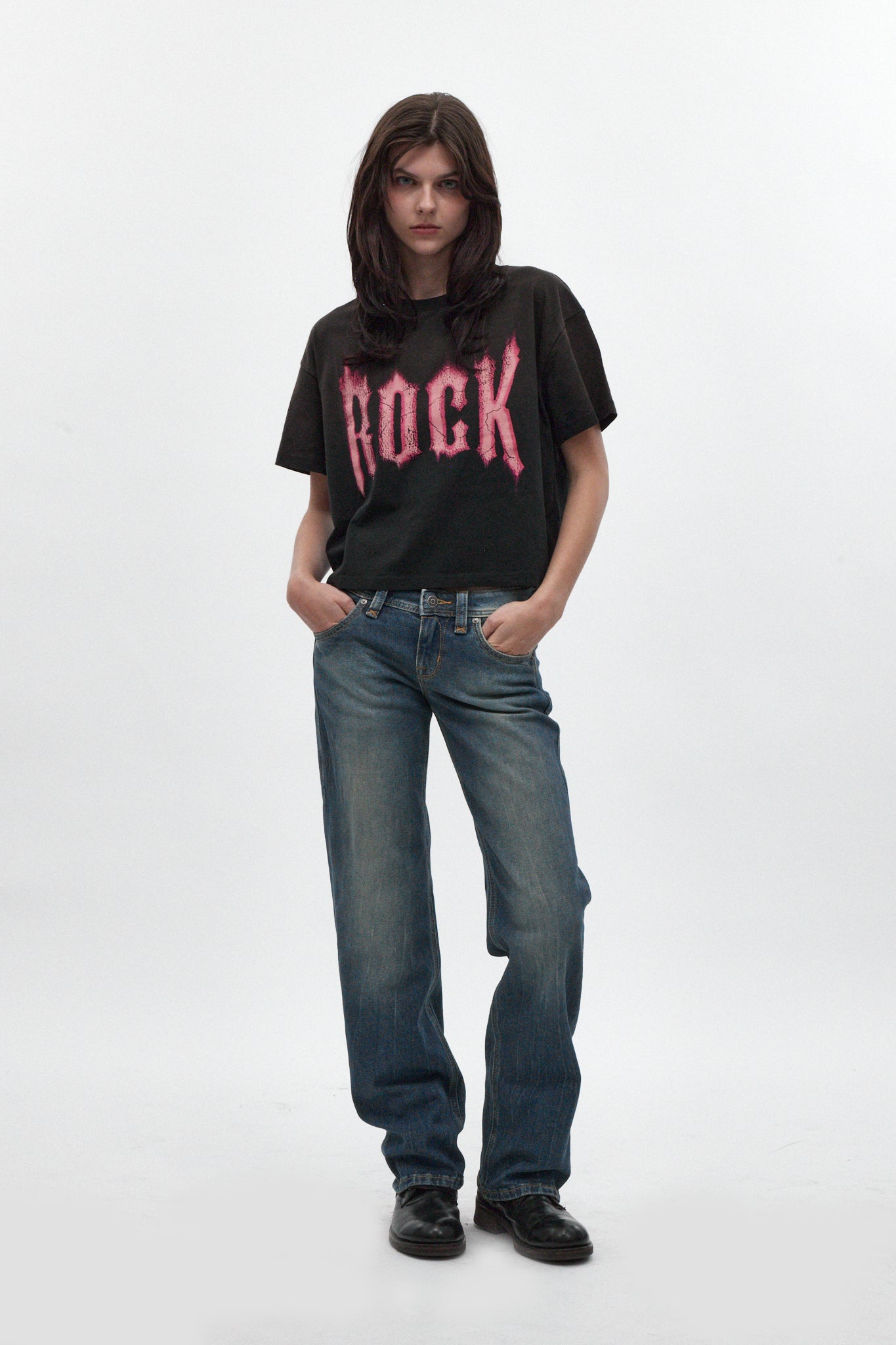 Isa Low-Rise Baggy Jeans in Vintage Blue - Rock Revival®