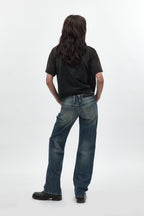 Isa Low-Rise Baggy Jeans in Vintage Blue - Rock Revival®