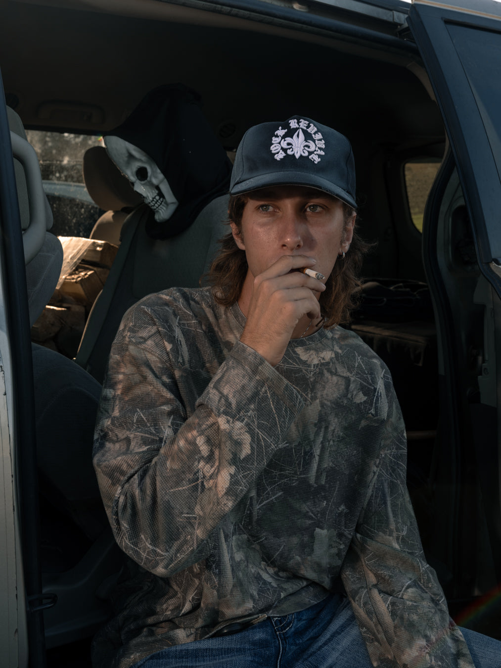 Rock Revival® Infernal Fleur Snapback Hat in Black Dust