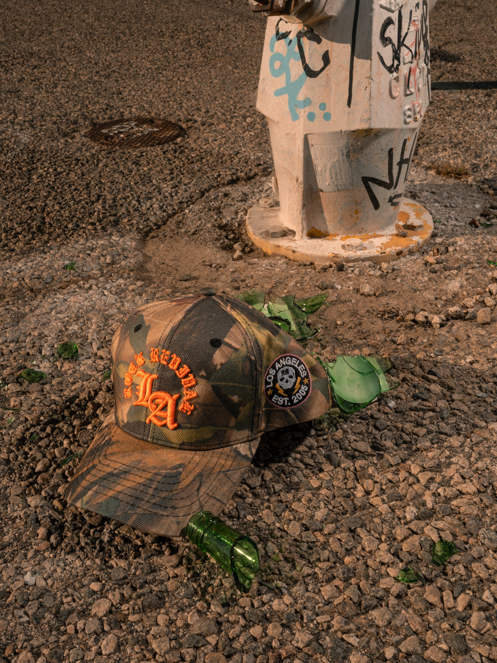 Rock Revival Orange LA Patchwork Adjustable Hat in Real Tree Camo