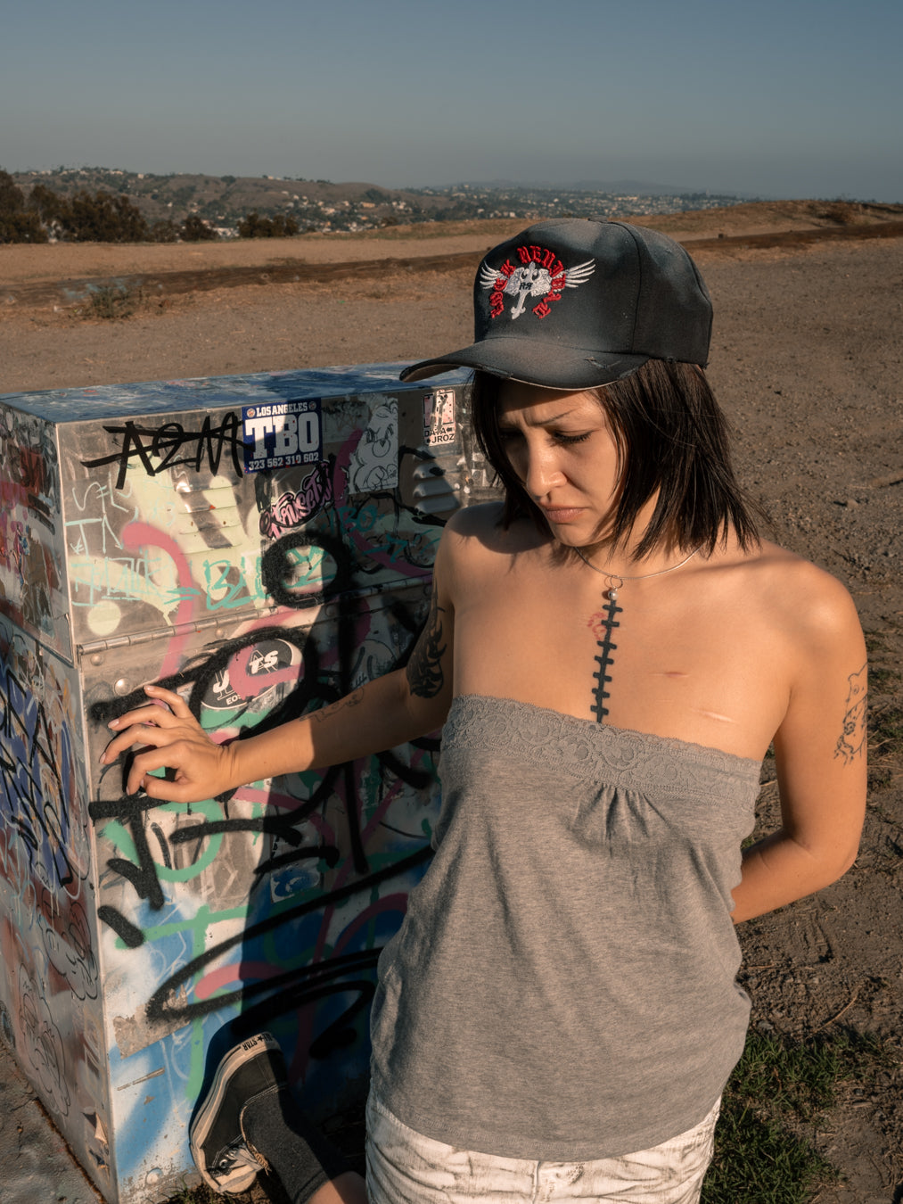 Rock Revival Winged Baroque Snapback Hat in Black Dust
