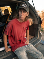 Rock Revival White Embroidery LA Logo Snapback Hat in Camo