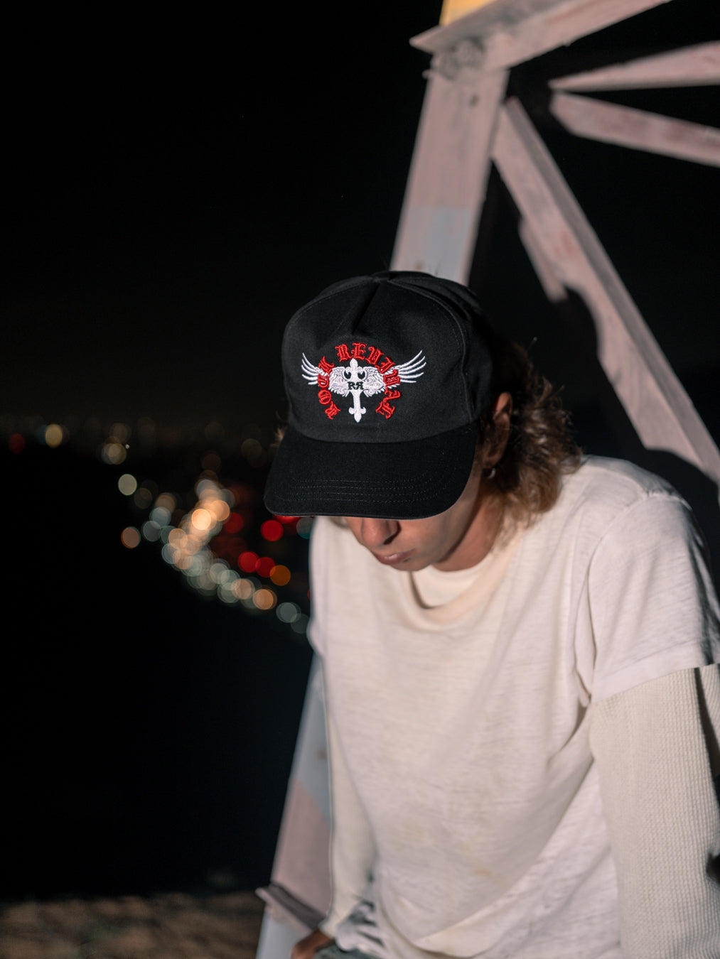 Rock Revival Winged Baroque Snapback Hat in Black