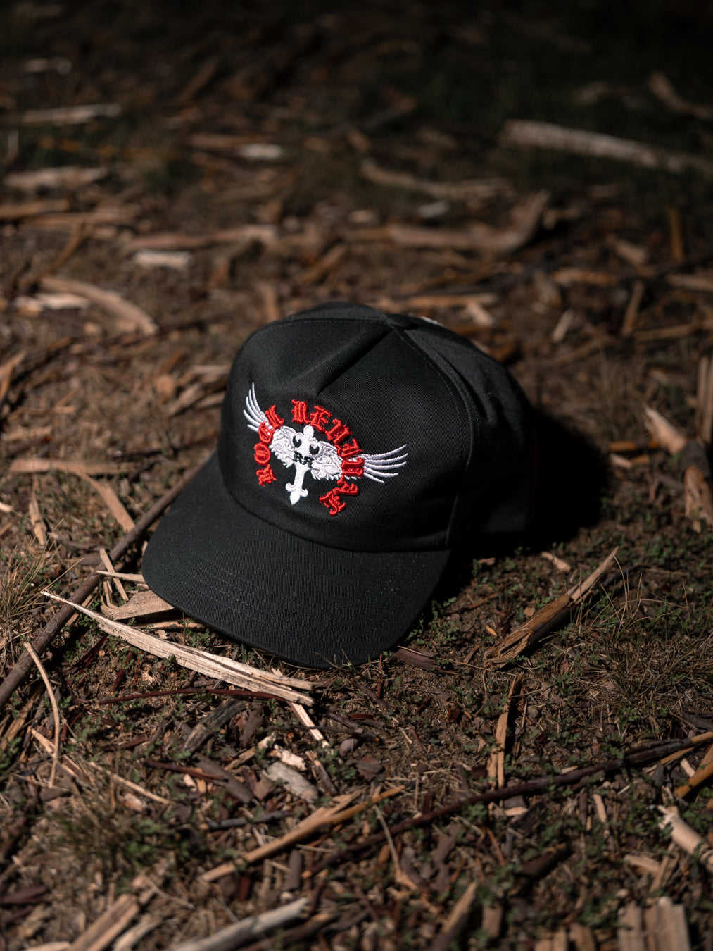Rock Revival Winged Baroque Snapback Hat in Black