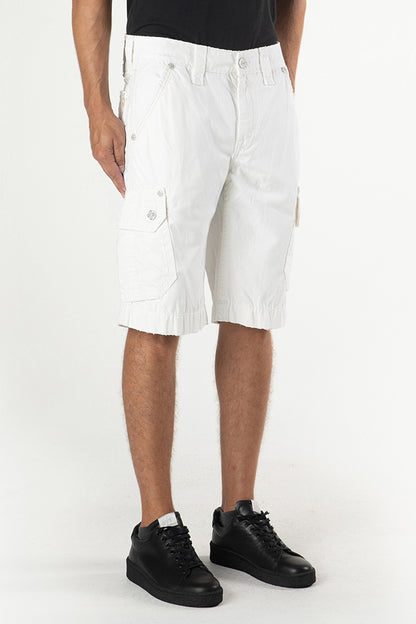 WHITE CARGO SHORTS - Rock Revival Store