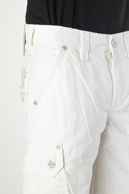 WHITE CARGO SHORTS - Rock Revival Store