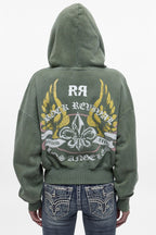 Vesper Fitted Cropped Hoodie in Green