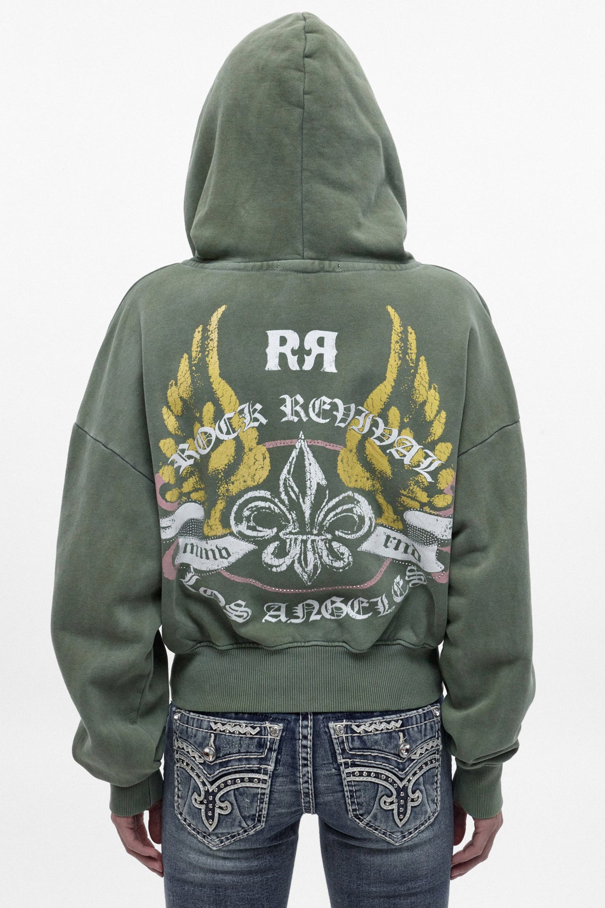 Vesper Fitted Cropped Hoodie in Green