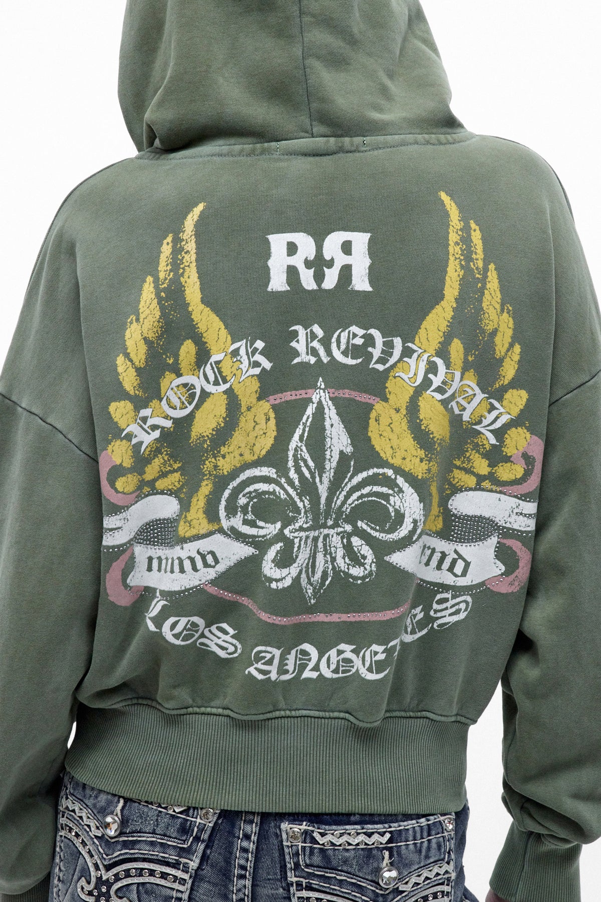 Vesper Fitted Cropped Hoodie in Green